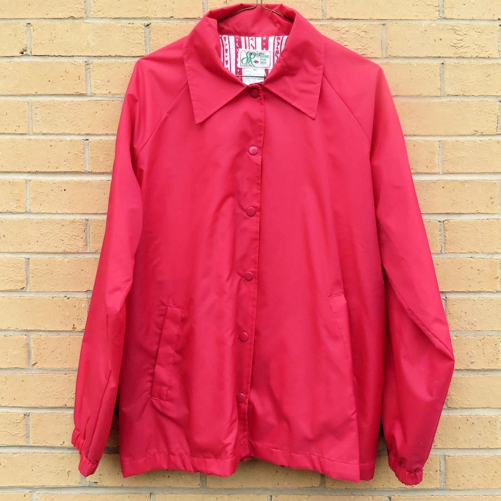Haband for Her Red Nylon w/ Cotton Lining Rain Coat size M - used